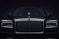 Black Rolls-Royce Cullinan front grille and Spirit of Ecstasy close-up