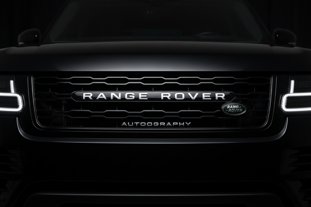Black Range Rover Autobiography front grille close-up