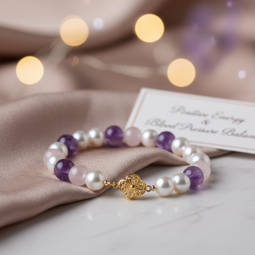 Pearl amethyst rose quartz bracelet